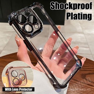 Ốp lưng mạ sang trọng cho Honor X9B X9A Magic 4 5 6 Pro 5G, túi khí với kính camera, ốp điện thoại mềm trong suốt chống sốc