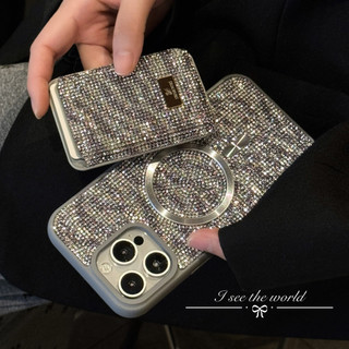 Zebra Sọc In Hình Thời Trang Thường Ngày Flash Bột Khe Cắm Thẻ Siêu Từ Thời Trang Swarovski Chấm Khoan Vỏ Điện Thoại Cho iphone 17 Air16 15 14 13 Pro Max Ốp lưng Chống Rơi