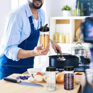 Chai gia vị nắp lật đôi đa kích thước - Bình đựng gia vị rỗng trong suốt PET có nắp đậy