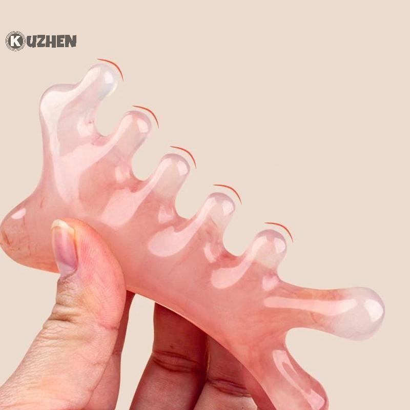 KUZHEN 2 Chiếc Lược Massage Kinh Tuyến Cơ Thể Nhựa Năm Răng Rộng Lược Châm Cứu Trị Liệu Tuần Hoàn Máu Chống Tĩnh Điện Mịn Lược Tóc HOT