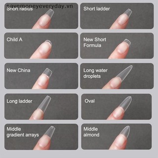 100 Cái / hộp Móng Tay Giả Bấm Vào Móng Tay Quan Tài Móng Tay Nhân Tạo Rõ Ràng Đầu Móng Tay Giả Để Nối Dài Dụng Cụ Làm Móng Tay