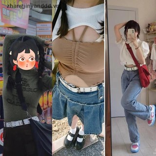 # yanddd # Thời Trang Nam Nữ Phong Cách Punk Dây Xích Thắt Lưng Có Thể Điều Chỉnh Ngôi Sao Rỗng Đôi Khóa Khóa Kim Loại Da Quần Jean Dây Thắt Lưng.
