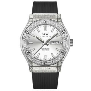 Đồng hồ nam chính hãng I&W Carnival IW55851 IW55851G 55851 55851G mặt full đá máy cơ Seiko