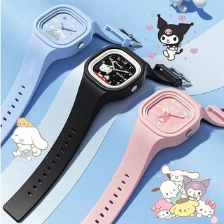 Đồng hồ đeo tay Sanrio Hello Kitty Anime My Melody Cinnamoroll Đồng hồ trẻ em 3D Sinh viên Dây đeo silicon Đồng hồ thạch anh