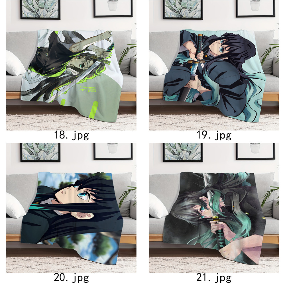 Muichiro Tokito Flannel Chăn Một Mặt In Flannel Chăn Điều Hòa Không Khí Chăn