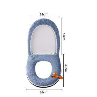 Vỏ bọc bồn cầu JEREMY, Đệm ngồi Closestool mềm mại ấm áp, Nhà hoạt hình thiết yếu Dễ thương Làm dày nắp bồn cầu Thảm phòng tắm