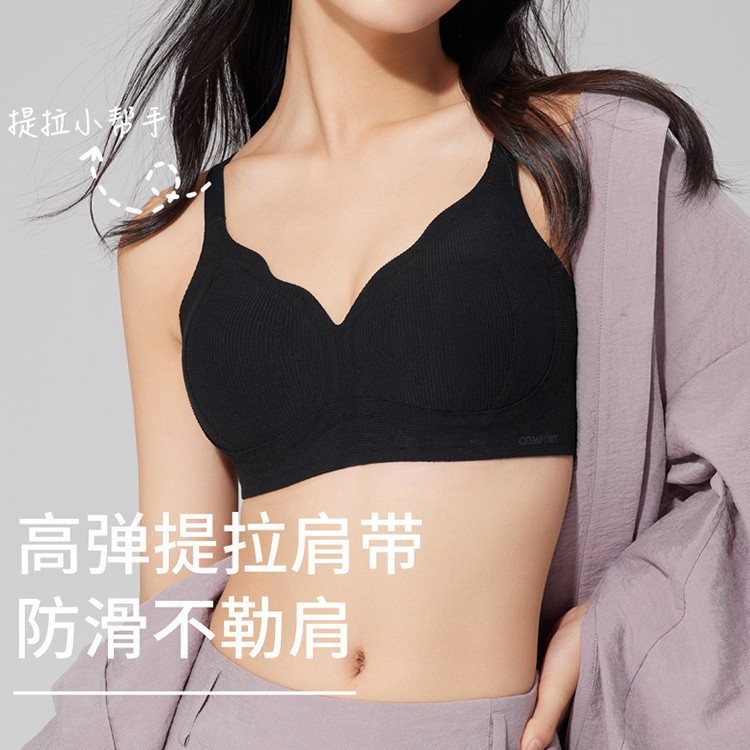 Thu Đông Chải Quần Lót Nữ Ngực Nhỏ Tập Hợp Phong Cách Mỏng Liền Mạch Mềm Mại Hỗ Trợ Jelly Bra