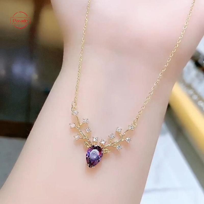 Diễu Hành Trang Sức Thời Trang Một Hươu Có Bạn Nhỏ Nai Sừng Tấm Vòng Cổ Nữ Tính Khí Cao Cấp Xương Cổ Dây Chuyền Mặt Dây Chuyền Quà Tặng Sinh Nhật VN