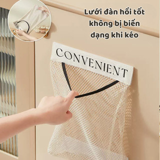 Túi lưới đựng đồ đa năng dán tủ bếp,Giỏ túi đựng tất vớ Túi đựng đồ lót dán tường cạnh tủ,Túi lưu trữ túi bóng rác SUNND