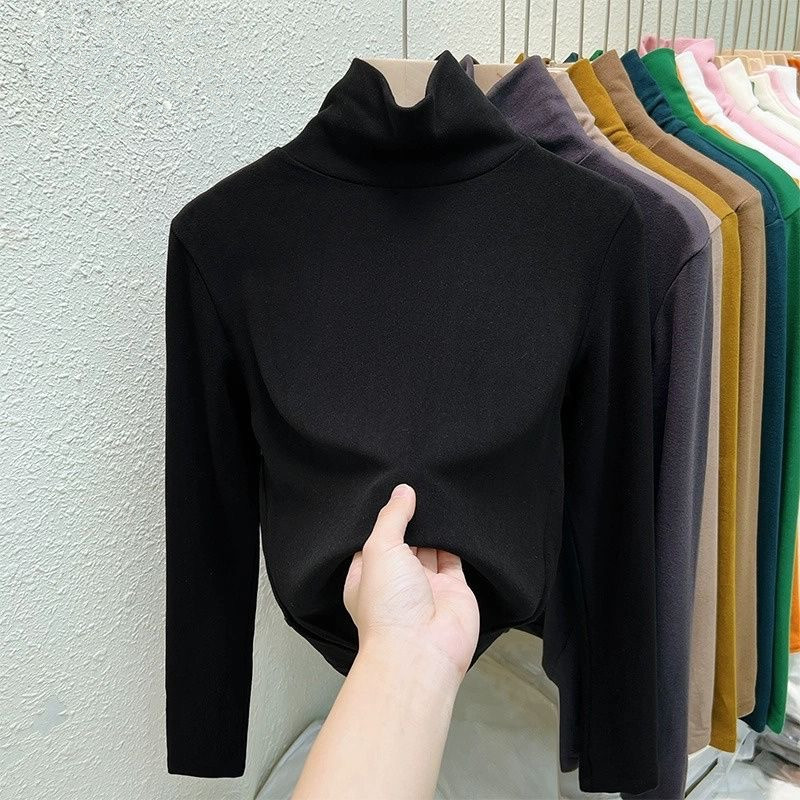 Áo giữ ấm áo mặc trong cổ cao cổ cọc cho nữ áo mặc trong mẫu mới thu đông cho nữ áo thun dài tay