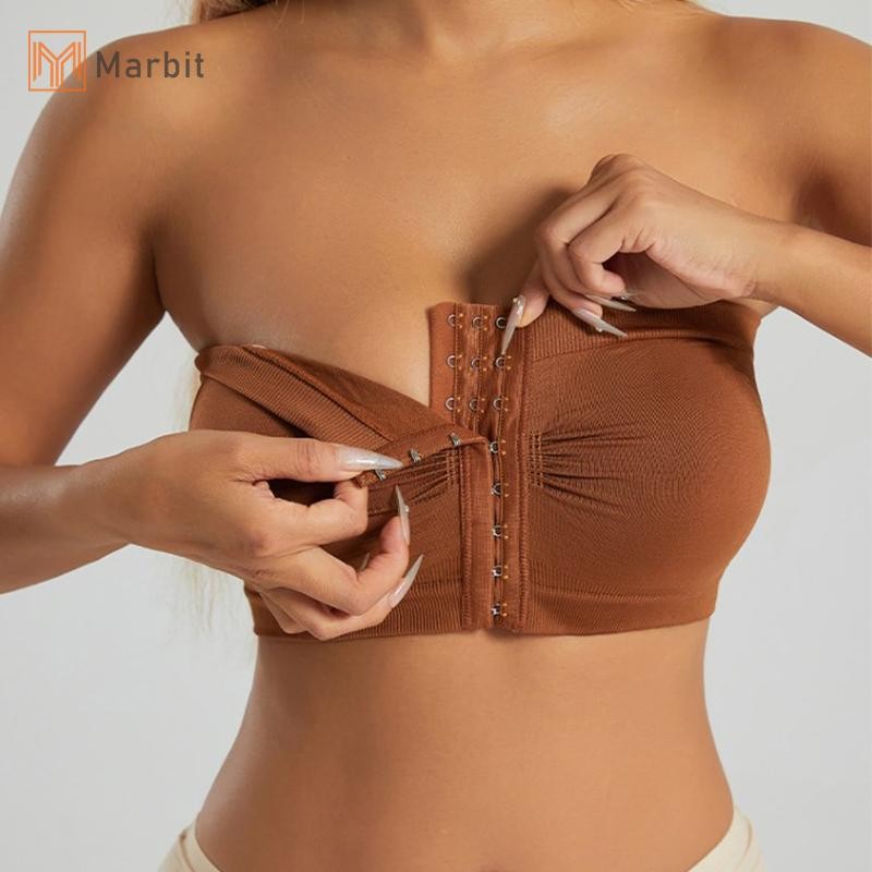 Marbit Gợi Cảm Nút Trước Dây Áo Ngực Cho Nữ Không Dây Liền Mạch Bralettes Nữ Áo Ngực Không Dây Hỗ Trợ Mềm Plus Kích Thước Ống Top Mới