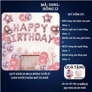 Trang Trí Sinh Nhật Người Lớn bằng bóng bay Màu Hồng SNNL-Hồng 12