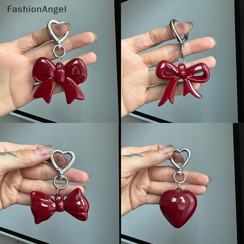 FashionAngel Tinh Tế Tính Khí Trái Tim Đỏ Nơ Quyến Rũ Móc Khóa Đa Năng Điện Thoại Mặt Dây Chuyền Thời Trang Ba Lô Trang Trí Phụ Kiện Quà Tặng VN