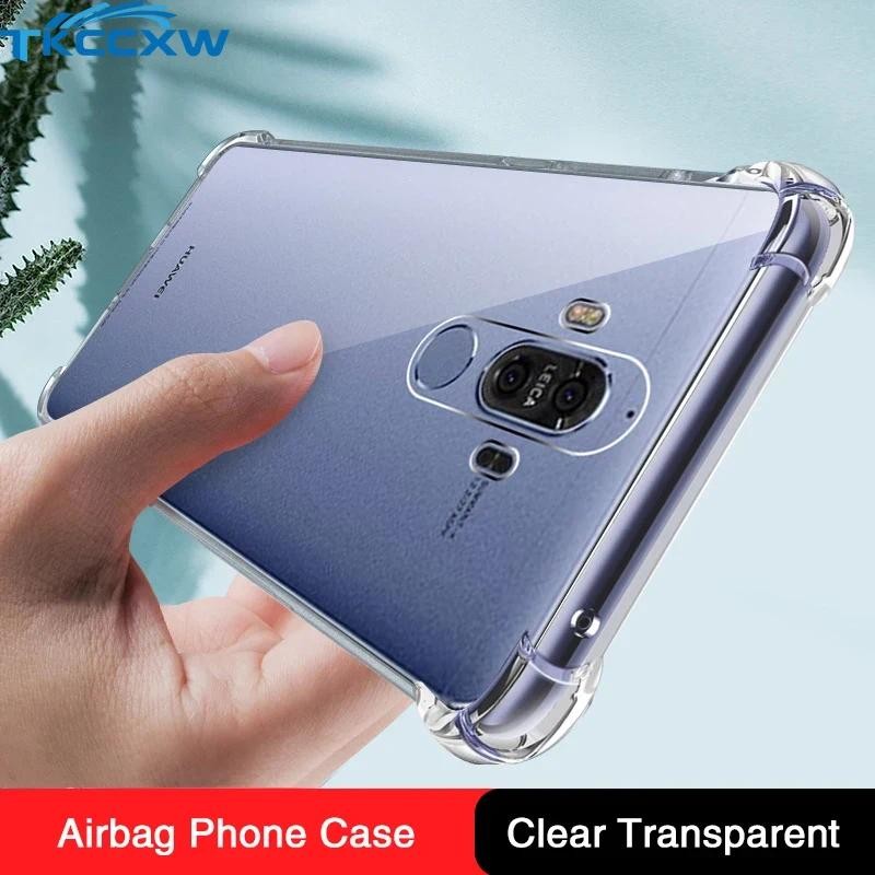 Ốp Điện Thoại Túi Khí Sang Trọng Cho Huawei Mate9 Mate 9 Pro 9Pro Mềm Trong Suốt Coque Silicon Chống Sốc Mỏng Ốp Lưng Trong Suốt Funda