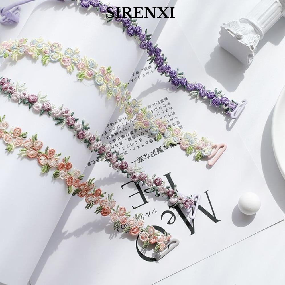Sirenxi 1 Cặp Dây Đeo Vai, Dây Đeo Áo Ngực Hoa Co Giãn Có Thể Điều Chỉnh, Polyester Mềm Chống Trơn Trượt Hoa Đeo Dây Đầm Tiệc Cưới