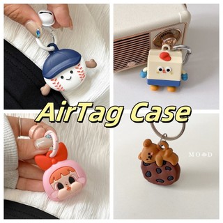 Ốp lưng AirTag cho Apple Tag GPS Case Trẻ em có móc khóa có vòng chống rơi Dây chuyền chống rơi Gấu bánh quy dễ thương