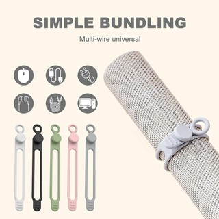 Dụng cụ sắp xếp cáp dữ liệu Dụng cụ sắp xếp tai nghe silicon Dây buộc cáp silicon có thể tái sử dụng cụ sắp xếp dây đàn hồi đa năng cho cáp quấn và buộc silicone phù hợp dùng cho gia đình căn hộ văn phòng và không gian nhỏ