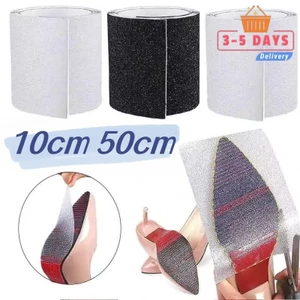 Miếng Dán Bảo Vệ Đế Giày Chống Trơn Trượt Cho Giày Cao Gót / Giày Thể Thao, Băng Cầm PVC 10x50cm, Đen & Trong Suốt, 1 / 3 / 5 Cuộn Miếng Lót Đế Ngoài Chống Trơn Trượt