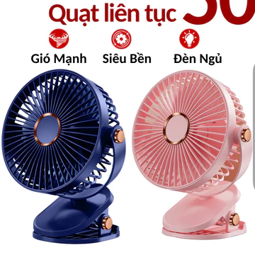Quạt tích điện kẹp bàn mini có đèn led 5 tốc độ gió điều chỉnh, động cơ khoẻ kẹp để bàn cao cấp