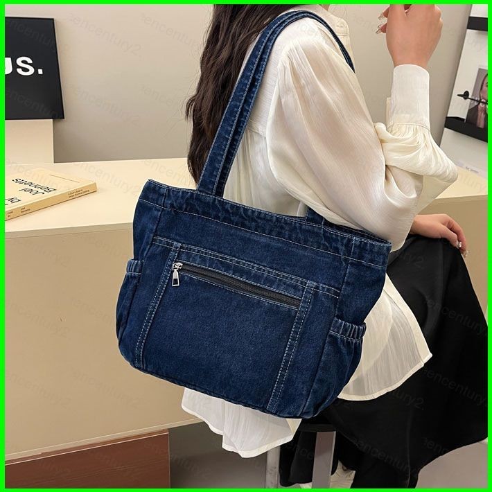 GC2 Túi Denim thời trang Túi Tote sức chứa lớn Túi đeo vai cổ điển dành cho phụ nữ Phụ kiện mặc hàng ngày CG2