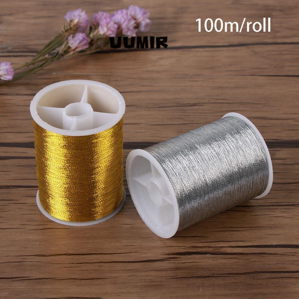 UUMIR 100 mét Thêu Chỉ Tay Thủ Công Thủ Công Dây Vàng