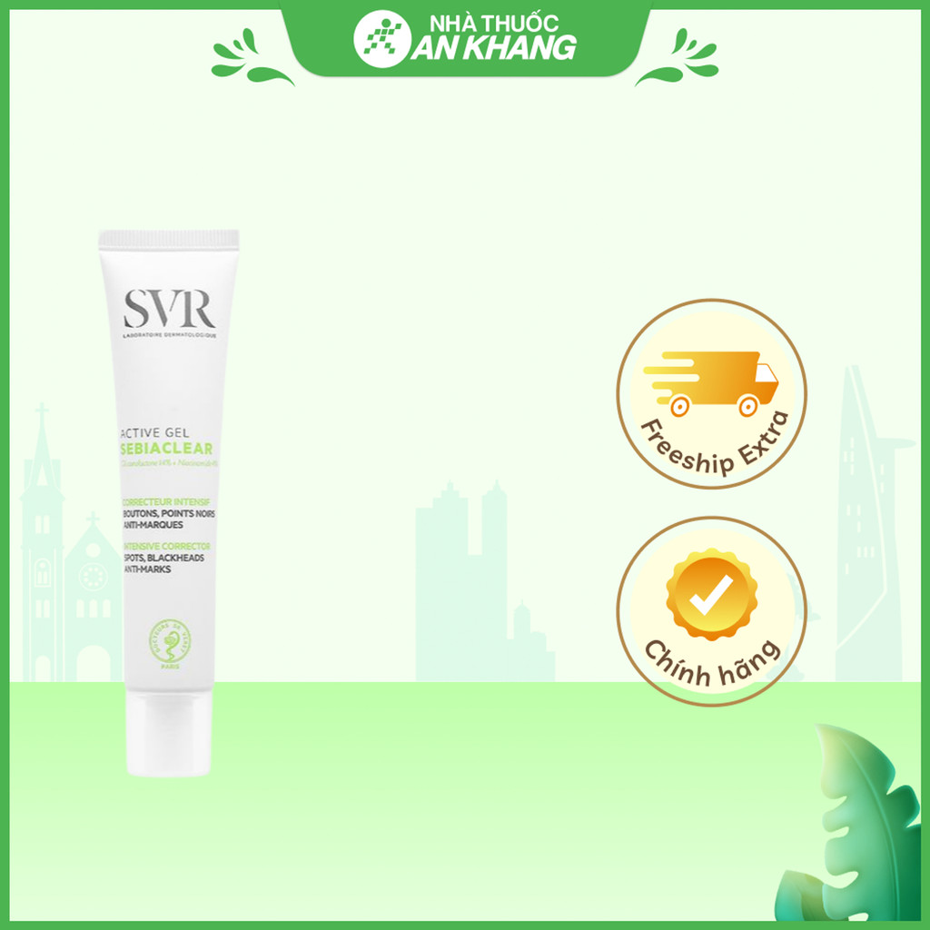 Gel SVR Sebiaclear Active Gel giảm mụn, mờ vết thâm, giảm bóng nhờn tuýp 40ml