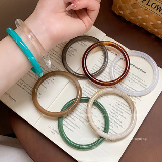 Vòng tay acrylic lưỡi rộng thông thường dành cho nữ mùa hè phong cách retro hình dạng hình học người bạn thân nhất trang trí tay