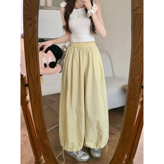 M-4XL Plus Size Quần Nữ Giảm Tuổi Màu Trơn Thắt Lưng Co Giãn Quần Thường Ngày Hoa Bud Quần Nữ Mùa Hè Drap Quần Rộng Quần Hợp Thời Trang Hơi Béo Plus Size Quần Áo Nữ