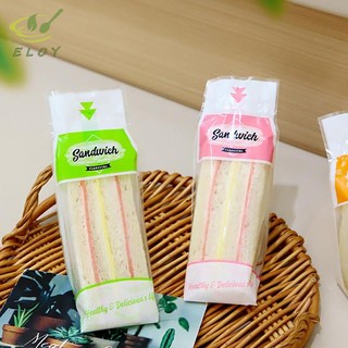 [ELOY] 100 Gói Bánh Mì Nhẹ Bao Bì Bánh Sandwich Gói Đặc Biệt Dùng Một Lần Dễ Xé Trong Suốt Bánh Tam Giác Nướng Bánh Bao Bì VN
