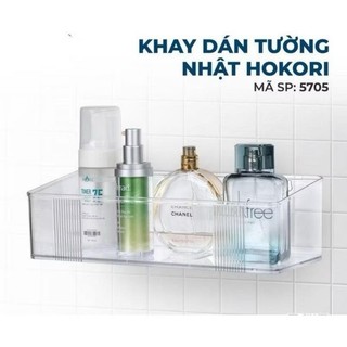 Khay dán tường nhà tắm nhựa trong suốt kiểu nhật,Kệ treo tường nhà tắm nhà bếp