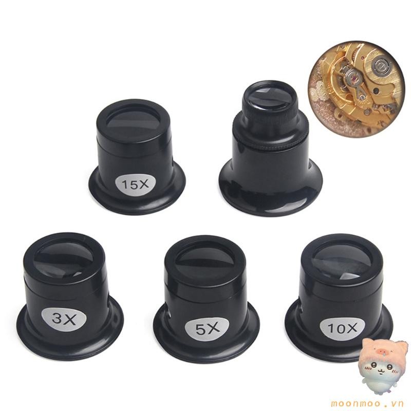 Moon Jewelers Eye Loupe Loop Kính lúp một mắt Kính lúp cho thợ đồng hồ Sửa chữa Kính lúp mắt Dụng cụ thủy tinh 5 loại
