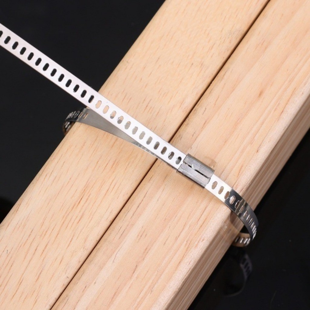 Dây buộc cáp bằng thép không gỉ 5 kích cỡ (150-400mm) Cấp công nghiệp hạng nặng, Dây buộc dây chống gỉ để bảo vệ cáp / ống, Gói 10 chiếc