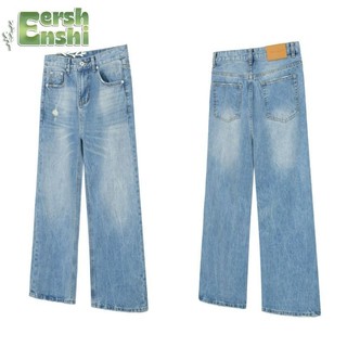 Quần jean ống thẳng Unisex có hiệu ứng thấm nước và họa tiết sét