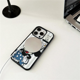 Ốp lưng từ tính hình Mickey Minnie Goofy hoạt hình dễ thương cho iPhone 16 15 14 12 11 13 Pro Max 16plus 16E
