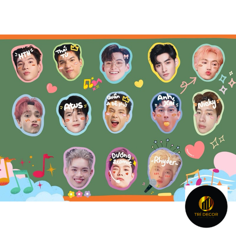 móc khoá HIEUTHUHAI, RHYDER , NEGAV, 2KHANG...[ MUA 3 TẶNG 1 ] móc khoá mica 5CM - trí decor shop