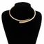 OXXGGKAO Vàng Bạc Màu Tuyên Bố Mở Choker Cho Nữ Lấy Cảm Hứng Từ Kim Loại Rộng Vòng Cổ Vòng Cổ Trang Sức Cho