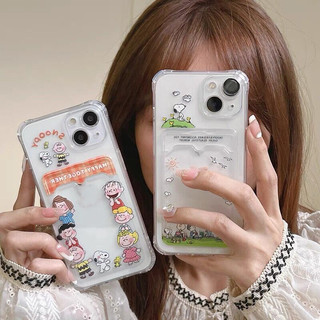 Snoopy Ốp Lưng Cho Samsung Galay A55 A54 A14 A24 A34 A15 A25 S24 Ultra S22 Plus S23 S21 FE S20FE S23FE Mềm Trong Suốt TPU Đựng Thẻ Ảnh Ví Điện Thoại
