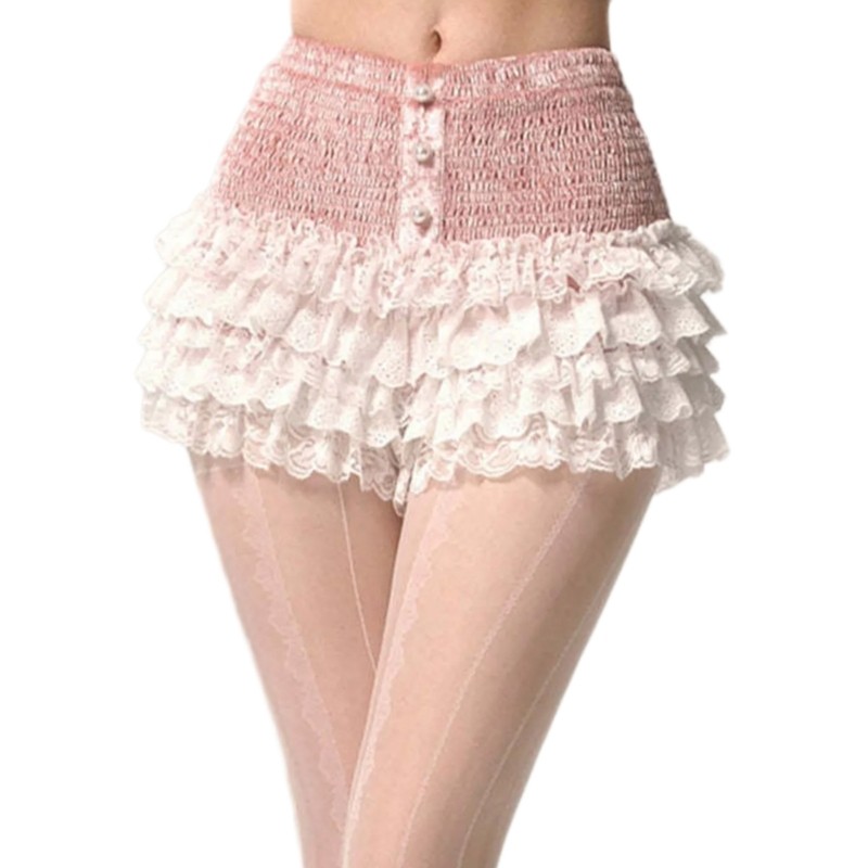 Quần short viền ren nữ VIC Vải Polyester mềm mại cho một cái nhìn ngọt ngào và sành điệu