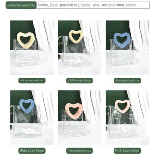 AllGIFT Túi Tote, Túi Mua Sắm Trong Suốt PVC, Tay Cầm Hình Trái Tim Thiết Thực Túi Bảo Quản Chống Thấm Nước