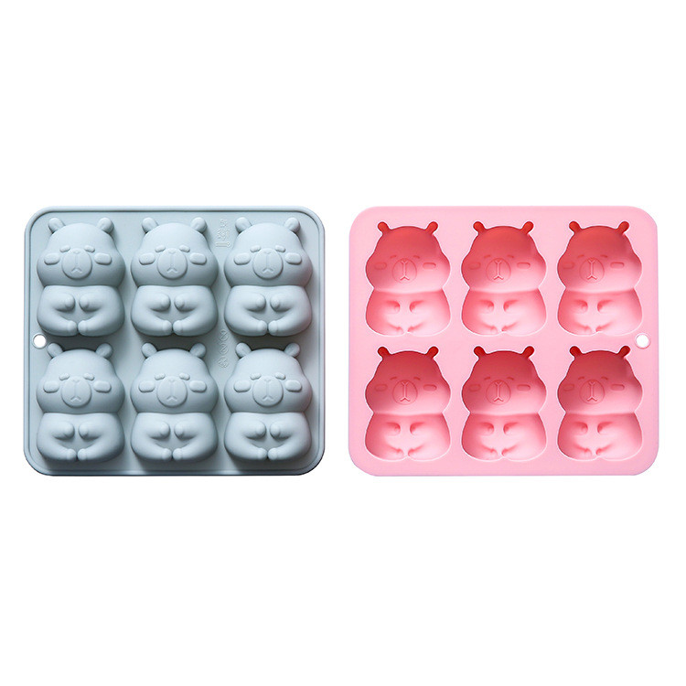 6 Khoang Capybara Mô Hình Khuôn Silicon Khuôn Socola Mousse Khuôn Bánh Fondant Thạch Khuôn Thơm Thạch Thạch Khuôn Thạch Cao DIY Dụng Cụ Nướng Bánh