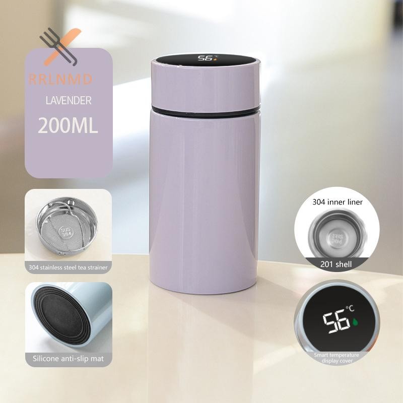 Rrlnmd 200ML Bình nước giữ nhiệt thông minh Hiển thị nhiệt độ thông minh Bình chân không bằng thép không gỉ Bình giữ nhiệt có bộ lọc Tee Cup MỚI