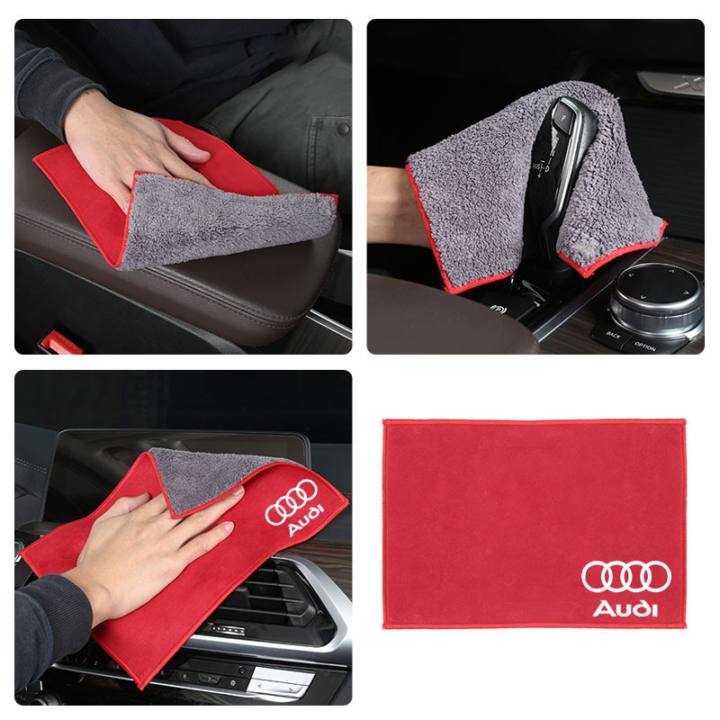 Khăn siêu thấm ô tô Làm dày Microfiber Da lộn Vải ô tô Ô tô Xe máy Vệ sinh Chăm sóc Đồ dùng cho Audi