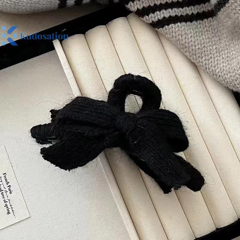 Kudosation Dệt Kim Nơ Tóc Vuốt Kẹp Chất Lượng Cao Handmade Dệt Sang Trọng Tóc Cua Kẹp Thu Đông Phụ Kiện Tóc