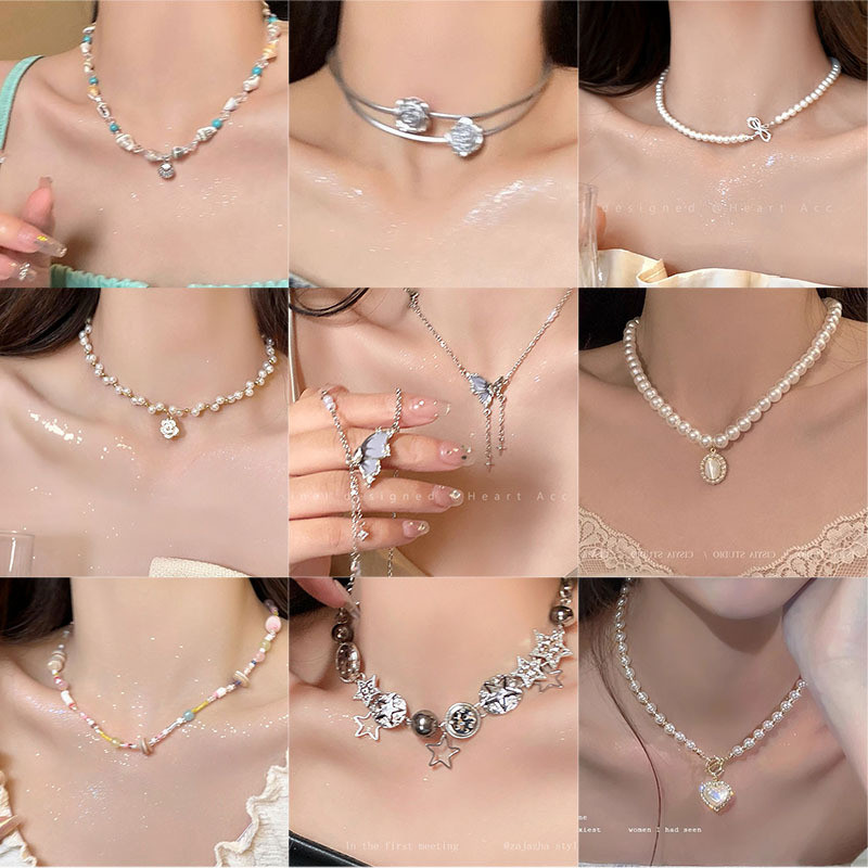Chất lượng cao bướm ngọc trai vòng cổ nữ thời trang xương đòn chuỗi tinh tế giá bán buôn