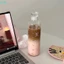 Nơ Chai Nước Nhựa 500ML Với Cân Thời Gian Cốc Nước Trong Suốt Thể Thao Ngoài Trời Trường Học Bình Nước Uống [BK]