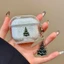 Ins Winter Dynamic Liquid Quicksand Airpods Case Tai nghe không dây Bluetooth Mặt dây chuyền cây thông Noel Hàn Quốc Vỏ cứng Acrylic cho Airpods 1 / 2 / 3 / 4 / pro / pro2 Vỏ bảo vệ