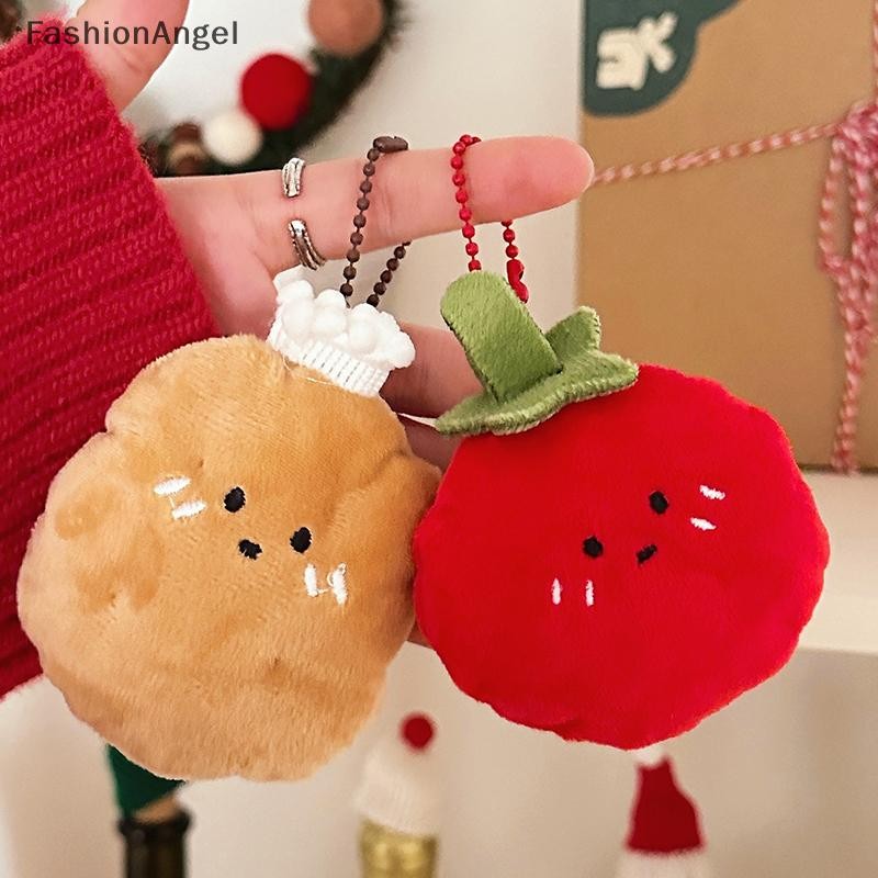 FashionAngel 1 Mặt Dây Chuyền Croissant Bánh Mì Búp Bê Nhồi Bông Móc Khóa Dễ Thương Cà Chua Sang Trọng Thực Phẩm Móc Khóa Cho Túi Trang Trí Chìa Khóa Ô Tô Phụ Kiện VN