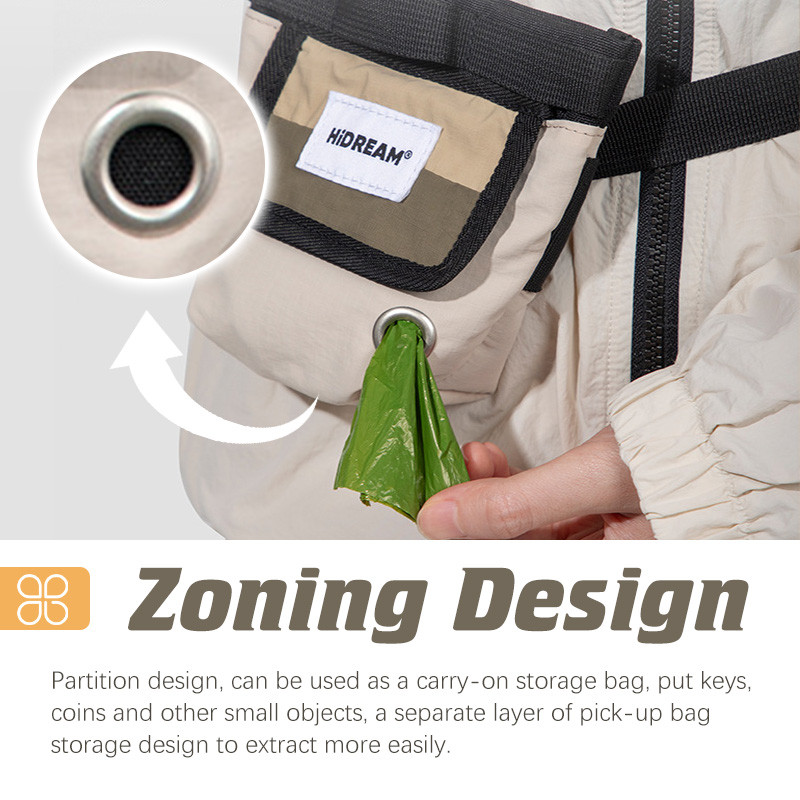 HamshMoc Túi đựng chó bền bỉ Túi đựng đồ ăn nhẹ thú cưng bằng Nylon di động có dây đeo có thể điều chỉnh Túi phân phối cho chó đi bộ ngoài trời