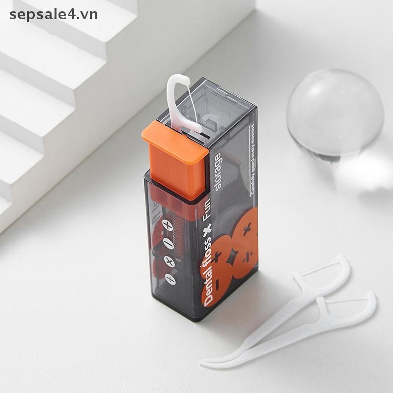# Mới # Hộp đựng bóng nha khoa tự động Chăm sóc vệ sinh răng miệng Hộp đựng bóng nha khoa di động Tiện lợi với 10 chiếc tăm nha khoa.