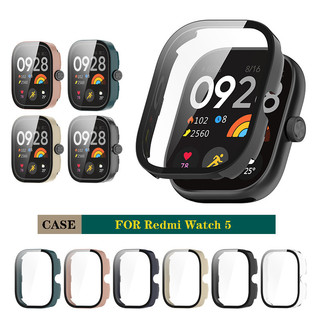 Ốp PC cứng + Kính cường lực cho Redmi Watch 5 Đồng hồ thông minh Bảo vệ màn hình Vỏ kính Phụ kiện